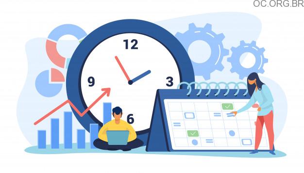 calendário e relógio de resultados digitais